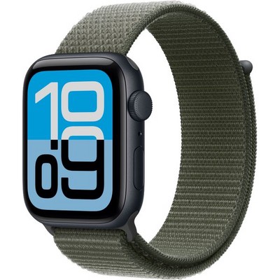 Apple Watch Series SE 3, 44 mm, Midnight Aluminium Forest Sport Loop - фото 83492
