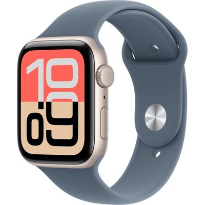 Apple Watch Series SE 3, 44 mm, Starlight Aluminium Anchor Blue Sport Band - фото 83498