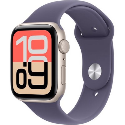 Apple Watch Series SE 3, 44 mm, Starlight Aluminium Purple Fog Sport Band - фото 83500