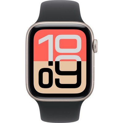 Apple Watch SE 3, 44 mm, Starlight Aluminium Black Sport Band - фото 83505