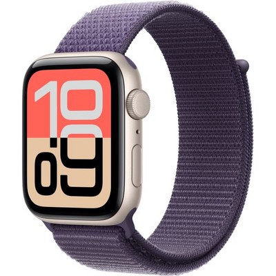 Apple Watch Series SE 3, 44 mm, Starlight Aluminium Purple Fog Sport Loop - фото 83559