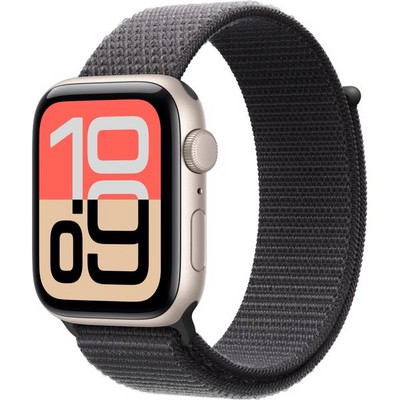 Apple Watch Series SE 3, 44 mm, Starlight Aluminium Dark Gray Sport Loop - фото 83565