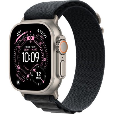 Apple Watch Ultra 3, 49 mm, Natural S/M/L Alpine Loop Black - фото 83574