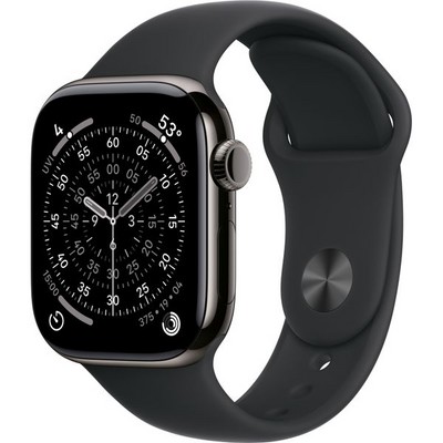 Apple Watch Series 11, 42 mm, Slate Titanium Black Sport Band - фото 84281