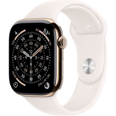 Apple Watch Series 11, 46 mm, Gold Titanium Light Blush Sport Band - фото 84285