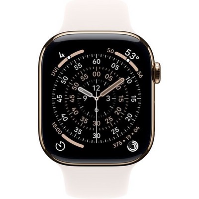 Apple Watch Series 11, 46 mm, Gold Titanium Light Blush Sport Band SM/ML - фото 84286