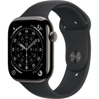 Apple Watch Series 11, 46 mm, Slate Titanium Black Sport Band - фото 84292