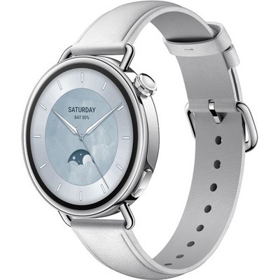 Xiaomi Watch S4 41mm Leather Strap White - фото 84317