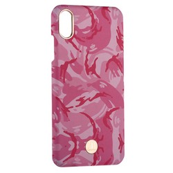 Чехол-накладка KINGXBAR для iPhone XS Max (6.5") пластик со стразами Swarovski (Розовый камуфляж)