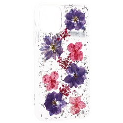 Чехол-накладка пластиковая KZDOO Flowers TPU+Dried Flowers+Lucite для Iphone 11 Pro (5.8&quot;) силиконовый борт Сиреневая