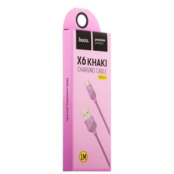 USB дата-кабель Hoco X6 Khaki MicroUSB (1.0 м) Фиолетовый
