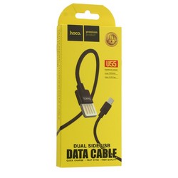 USB дата-кабель Hoco U55 Outstanding charging data cable MicroUSB (1.2 м) Черный