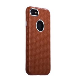 Накладка кожаная i-Carer для iPhone 8/ 7 (4.7) Transformer Real Leather Woven Pattern Back Cove (RIP710br) Коричневая
