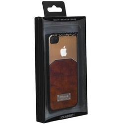 Чехол-накладка с яблоком для iPhone 4S/ 4 светло-коричневая