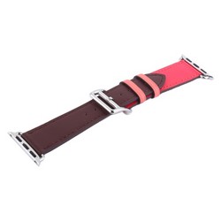 Ремешок кожаный COTECi W36 Fashoin Leather (WH5260-44-BRR) для Apple Watch 44мм/ 42мм (short) Коричневый-Розовый
