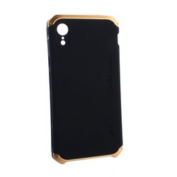 Чехол-накладка противоударный (AL&Pl) для Apple iPhone XR (6.1") Solace Черный (золотистый ободок)