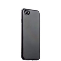 Чехол-накладка силикон Deppa Gel Plus Case D-85253 для iPhone SE (2020г.)/ 8/ 7 (4.7) 0.9мм Черный глянцевый борт