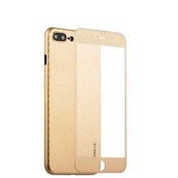 Чехол-накладка карбоновая Coblue 4D Glass & Carbon Case (2в1) для iPhone 8 Plus/ 7 Plus (5.5") Золотистый