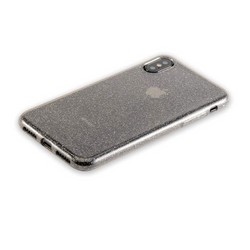 Чехол-накладка силикон Deppa Chic Case с блестками D-85339 для iPhone XS/ X (5.8") 0.8мм Черный