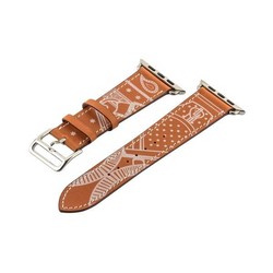 Ремешок кожаный COTEetCI W13 Fashion LEATHER (WH5219-KR-42) для Apple Watch 44мм/ 42мм Коричнево-белый