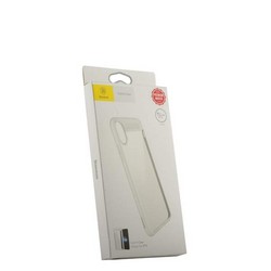 Накладка Baseus ARAPIPHX-SB02 пластиковая Suthin Case для iPhone XS/ X (5.8") Прозрачная с силиконым белым бортом