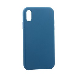 Чехол-накладка кожаная Leather Case для iPhone XR (6.1") Blue Голубой