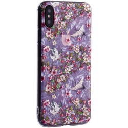 Чехол-накладка пластиковый MItrifON для iPhone XS/ X (5.8") с силиконовыми бортами Розовый вид №1