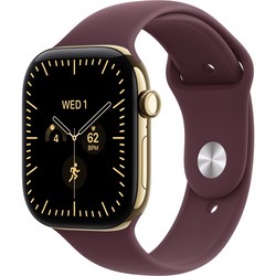 Apple Watch Series 12 46mm GPS + Cellular Radiant Gold Titanium Case with Burgundy Sport Band SM/ML
