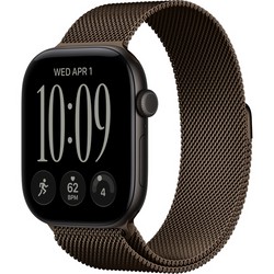 Apple Watch Series 12 46mm GPS Black Aluminum Case with Dark Bronze Milanese Loop SM/ML