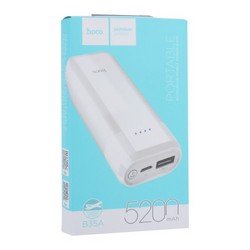 Аккумулятор внешний универсальный Hoco B35A-5200 mAh Entourage mobile Power bank (USB: 5V-1.0A) White Белый