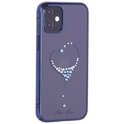 Чехол-накладка KINGXBAR для iPhone 12 mini (5.4") пластик со стразами Swarovski синий (The One)
