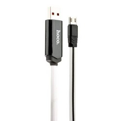 Дата-кабель USB Hoco U29 LED displayed timing MicroUSB (1.2 м) Белый