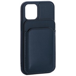 Чехол-накладка кожаный Mutural для Iphone 12 mini (5.4") с бумажником MagSafe Зеленый