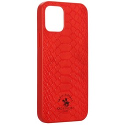 Накладка кожаная Club Knight Series для iPhone 12/ 12 Pro (6.1") Красная