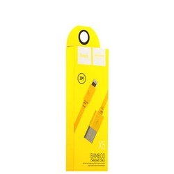 USB дата-кабель Hoco X5 Bamboo Lightning (1.0 м) Желтый