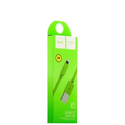 USB дата-кабель Hoco X5 Bamboo Lightning (1.0 м) Зеленый
