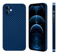 Чехол-накладка карбоновая K-Doo Air Carbon 0.45мм для Iphone 13 (6.1") Синяя