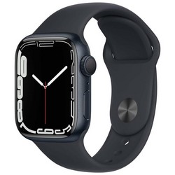 Apple Watch Series 7 GPS 41mm Midnight Aluminum Case with Midnight Sport Band (тёмная ночь)