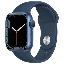 Apple Watch Series 7 GPS 41mm Blue Aluminum Case with Abyss Blue Sport Band (синий)