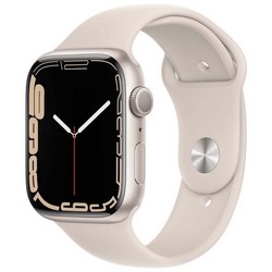 Apple Watch Series 7 GPS 45mm Starlight Aluminum Case with Starlight Sport Band (сияющая звезда)