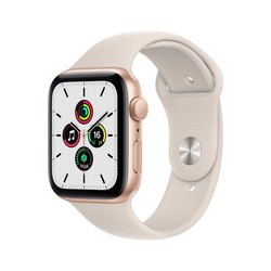 Apple Watch SE GPS 44mm Gold Aluminum Case with Starlight Sport Band (сияющая звезда)