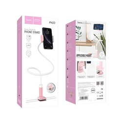Держатель настольный Hoco Balu mobile phone Stand (PH23) для смартфонов (4.5"-6.5", длина 70см) Бело-розовый