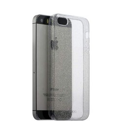 Чехол-накладка силикон Deppa Chic Case с блестками D-85292 для iPhone SE/ 5S 0.8мм Черный