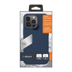 Чехол-накладка силикон Deppa Liquid Silicone Pro Case D-88101 для iPhone 13 Pro (6.1") Синий графит