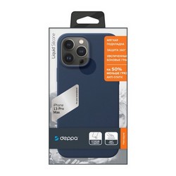 Чехол-накладка силикон Deppa Liquid Silicone Pro Case D-88104 для iPhone 13 Pro Max (6.7") Синий графит
