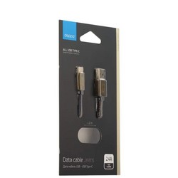 Дата-кабель USB Deppa Jeans D-72277 2.4А USB - Type-C 1.2м медь/ Джинсовая оплетка