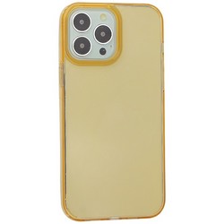 Чехол-накладка пластиковая KZDOO Guardian для Iphone 13 Pro Max (6.7") с силиконовым бортом Прозрачно-золотой