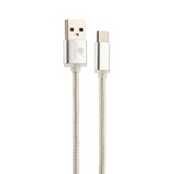 Дата-кабель USB COTECi M20 NYLON series Type-C Cable CS2128-0.2M-TS (0.2m) Серебристый