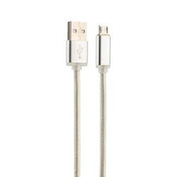 USB дата-кабель COTECi M23 NYLON series MicroUSB CS2131-0.2M-TS (0.2m) серебристый