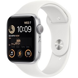 Apple Watch SE 2022 GPS 44mm S/M/L Silver Aluminium/White (серебристый/белый)